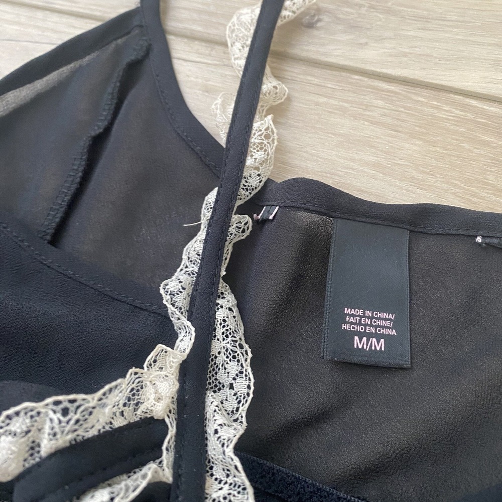 Victoria's secret black and lace camisole lingerie size Medium Adjustable Strap - Picture 3 of 5